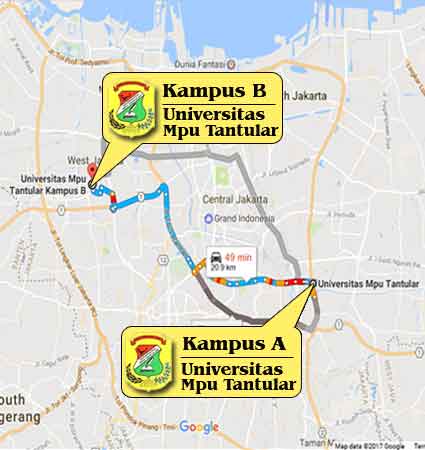 Campus Map & Location Universitas Mpu Tantular Jakar Nomor